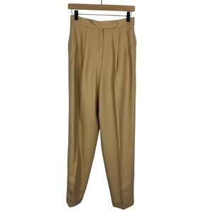 VTG GIORGIO SANT ANGELO Womens High-Waisted Tan Pleated Trouser Pants Size 8